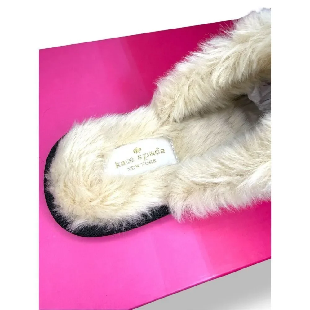 Kate Spade New York Bonnie‎ Bunny Slippers Grey Velvet Women’s 6 NEW Rare